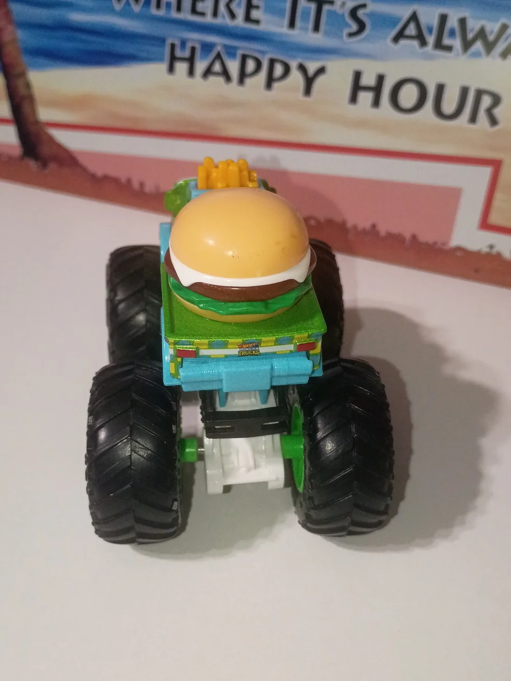 Buns of Steel Green Monster Truck Toy with Burger & Fries 1/64 Scale